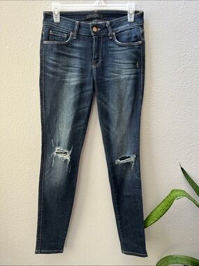 Genetic Denim Los Angeles Y2K Dark Blue Distressed Skinny Jeans 28